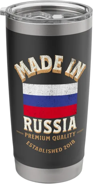 Made In Russia 2018 Premium Quality Russian Flag Stainless Steel Insulated Tumbler