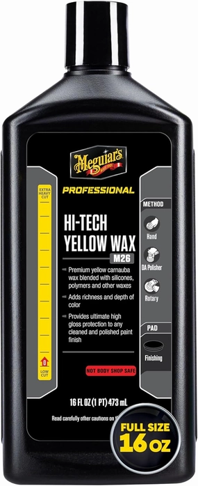 Meguiar's M2616 Mirror Glaze Hi-Tech Yellow Wax – 16 Oz Container