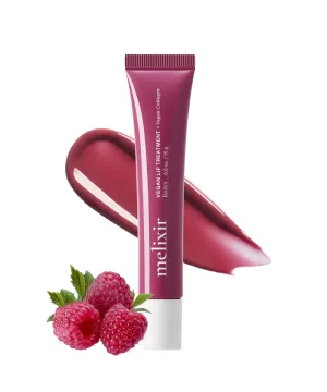 Melixir Vegan Lip Treatment, Sheer Tinted Lip Balm for Instant Hydration & Shine, Moisturizing Lip Gloss, Infused with Vegan Collagen & Jojoba Oil, Cruelty-Free, Korean Skincare-4 Berry(0.5oz)