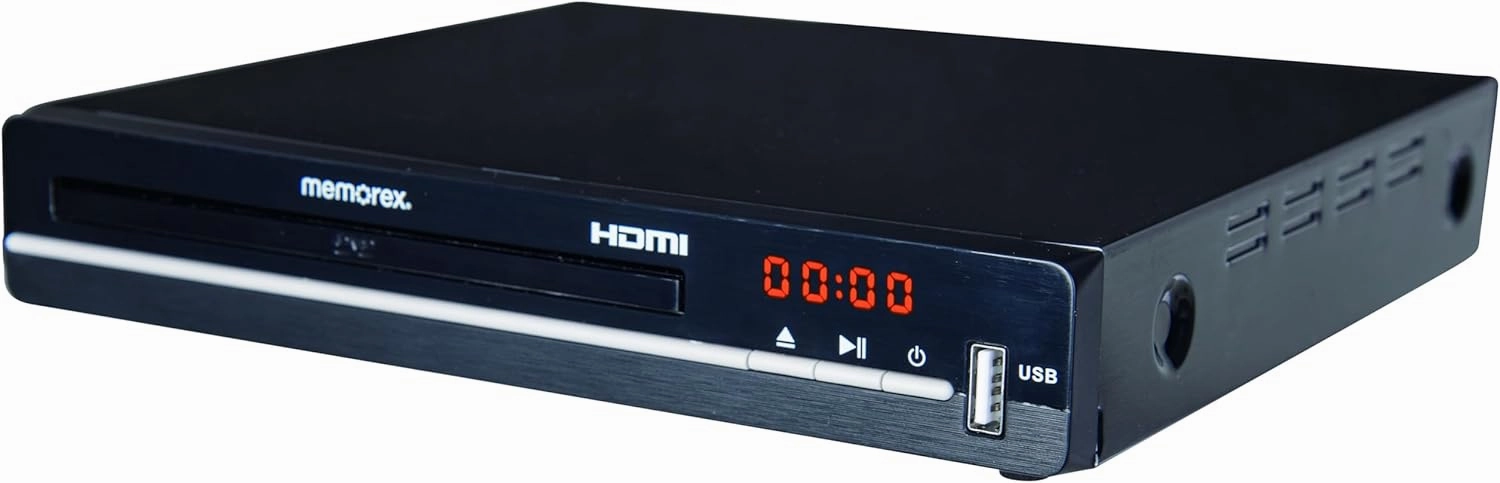 Memorex MX-DVD100 DVD Player | HDMI Output, USB Playback, Full-Function Remote Control | Supports DVD/CD/JPG Formats, Audio & Video Outputs, Compact Design