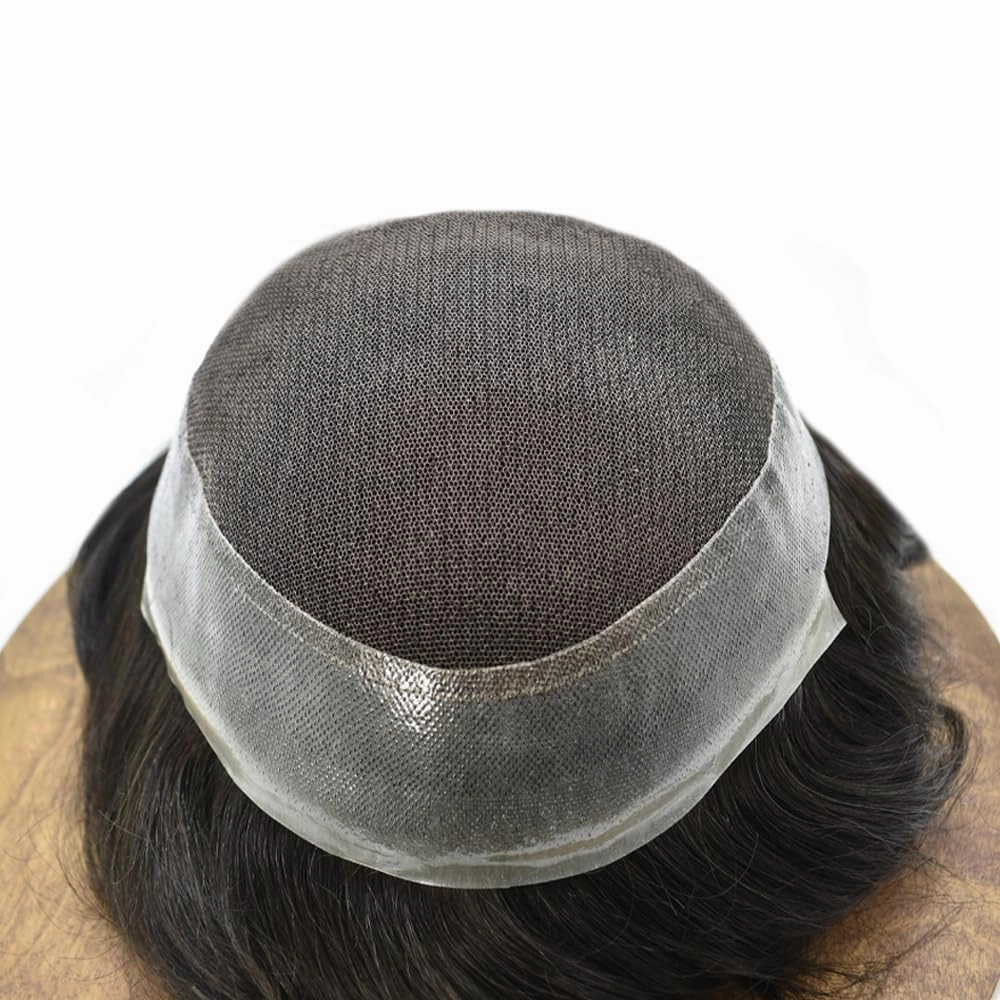 Mens Hair Piece Human Hair Replacement System For Men Mens Hair Systems Lace Hairpieces For Men Hair Prosthesis Protesis Capilar Para Hombre8x-10-90% Light density#1 JET BLACK