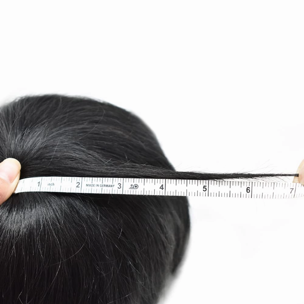 Mens Hair Systems Full French Lace Toupee for Men European Virgin Human Hair Replacement System Breathable Mens Toupee Hair Piece 7X9 1# JET BLACK-100% density