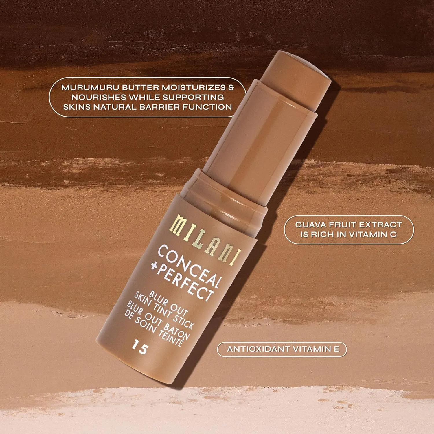 Milani Conceal   Perfect - Skin Tint Stick, Blur Out Tinted Moisturizer Makeup, Shade 017