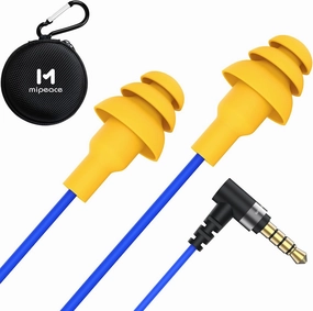 MIPEACE Work Earbuds Headphones, Ear Plug Headphones for Work-Noise isolating Earbuds Earphones for Industrial Safety Construction(Blue)