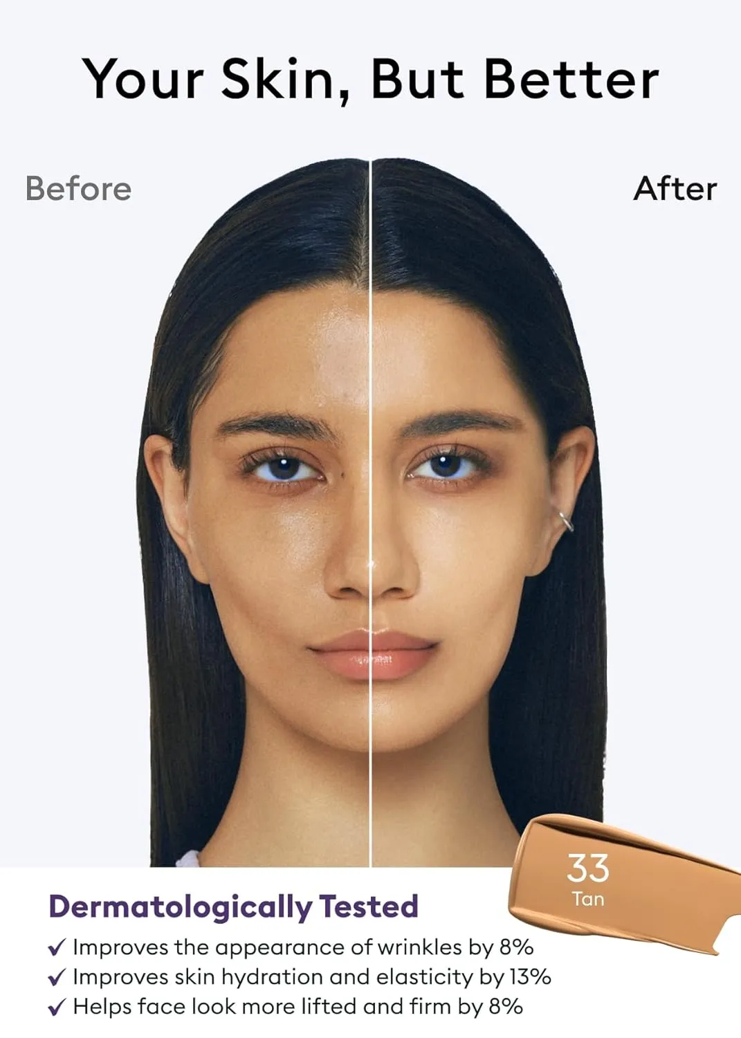 MISSHA M PERFECT COVER SERUM BB CREAM No.33 Tan -Tan with Warm Undertone, Skin Tint, Tinted Moisturizer, Skin Care Foundation Makeup, Superfood Complex, Glass Skin, Korean Makeup, 1.18 Fl oz