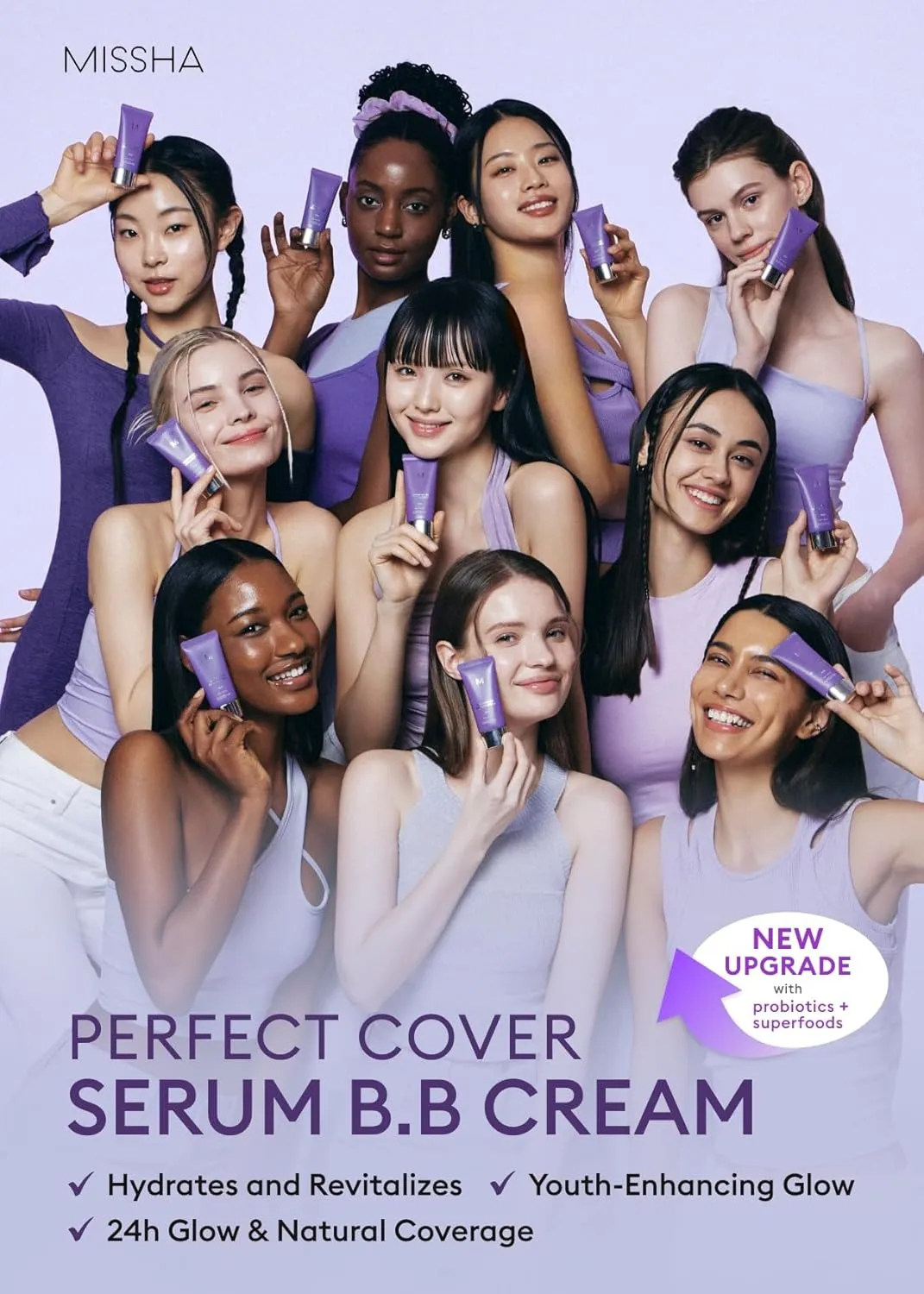 MISSHA M PERFECT COVER SERUM BB CREAM No.45 Deep Mocha- Deep with Cool Undertone, Skin Tint, Tinted Moisturizer, Skin Care Foundation Makeup, Superfood Complex, Glass Skin, Korean Makeup, 1.18 Fl oz