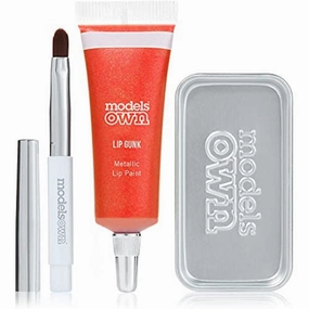 Models Own Lip Gunk Metallic Lip Paint - Lava No.01 Red Lipgloss Makeup Cosmetic Beauty