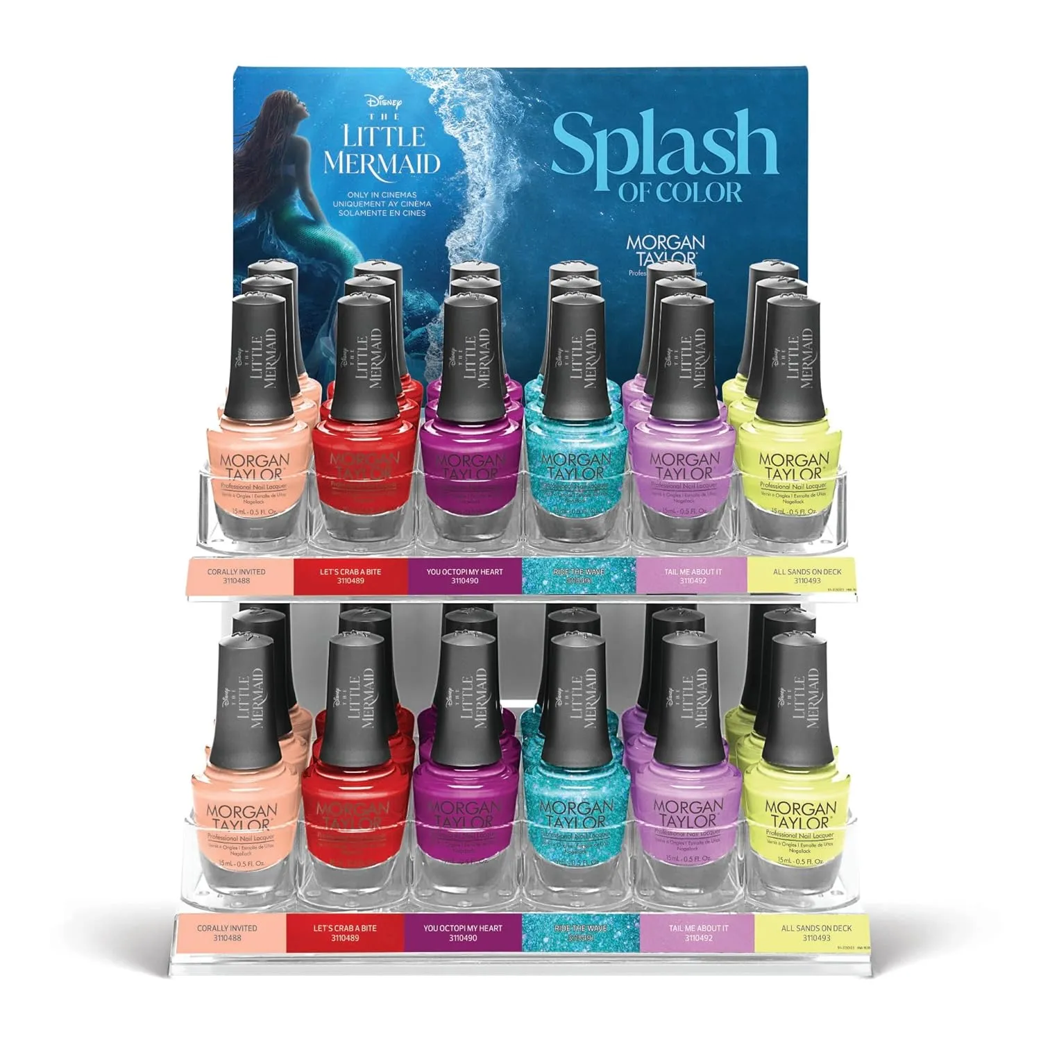 Morgan Taylor Nail Lacquer Splash of Color 36 pc Collection Display, Includes 3 of Each Shade