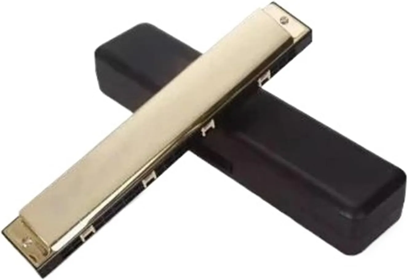 Music Lovers 24 Hole Portable C Key Harmonica Clear Tone(Gold)