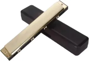 Music Lovers 24 Hole Portable C Key Harmonica Clear Tone(Gold)
