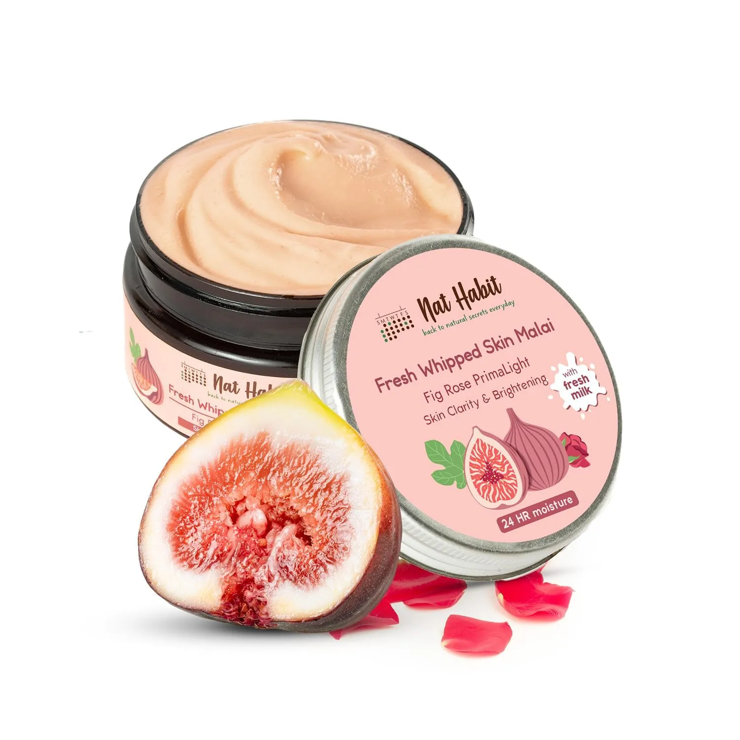 N.A.T. H.A.B.I.T. Fig Rose Moisturizer – 120ml – Skin Malai Body Cream & Cold Cream – With Shea Butter & Milk – Skin Brightening & 24-Hour Hydration – For Dry Skin – for Men & Women