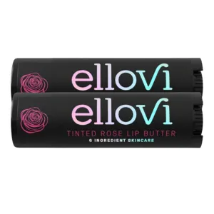 Natural Lip Butter Lip Balm - Wild Rose Tinted - Pure Enough to Eat - Made With Just 6 Vegan Ingredients - Tinted Moisturizing Lip Care for All Day Hydration (2-Pack)