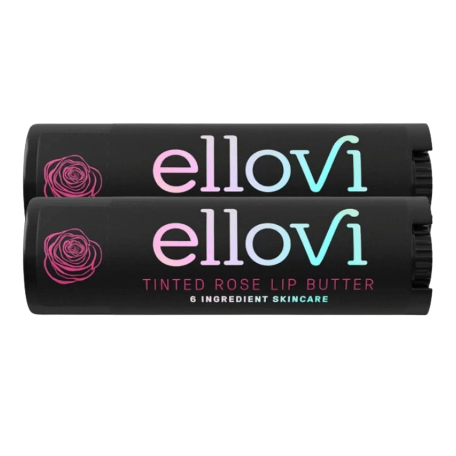 Natural Lip Butter Lip Balm - Wild Rose Tinted - Pure Enough to Eat - Made With Just 6 Vegan Ingredients - Tinted Moisturizing Lip Care for All Day Hydration (2-Pack)