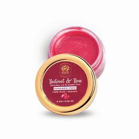 Natural Beetroot & Rose Lip & Cheek Tint | 100% Organic & Natural | Lighten dark lips | Hydrated & Nourished lips | UV Protection | Heal Chapped Lips. | Suitable for all types of Lips 8gm