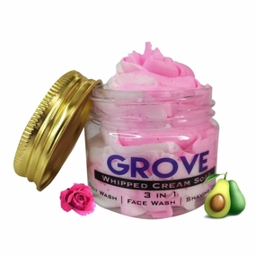 Natural Rose Whipped Cream Soap | Body wash, Face Wash & Shaving Cream| 3 in 1 Cream soap (Pack of 1) – 70 g