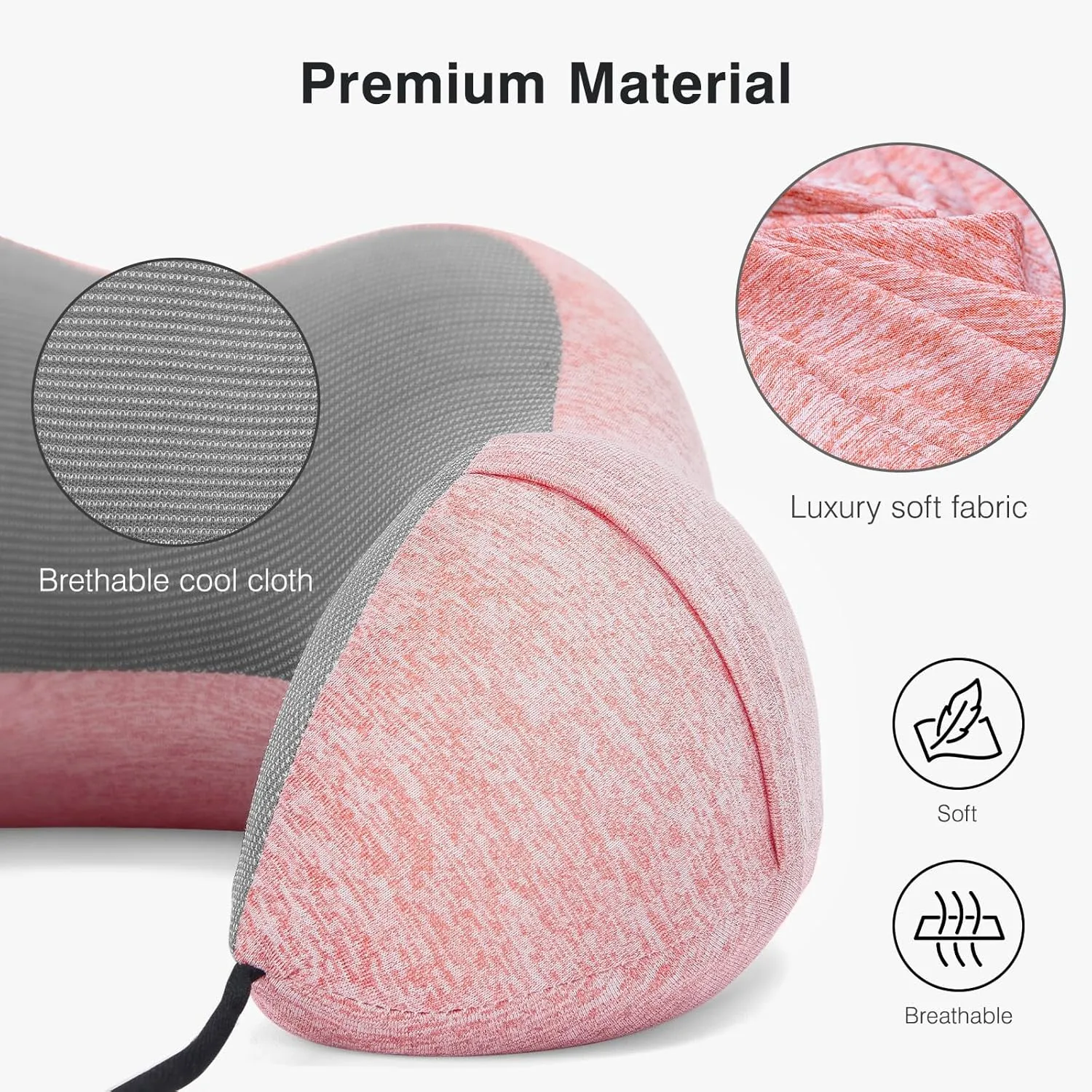 Neck Pillow and Blanket Set Travel Pillows Travel Essentials for Airplane Pink