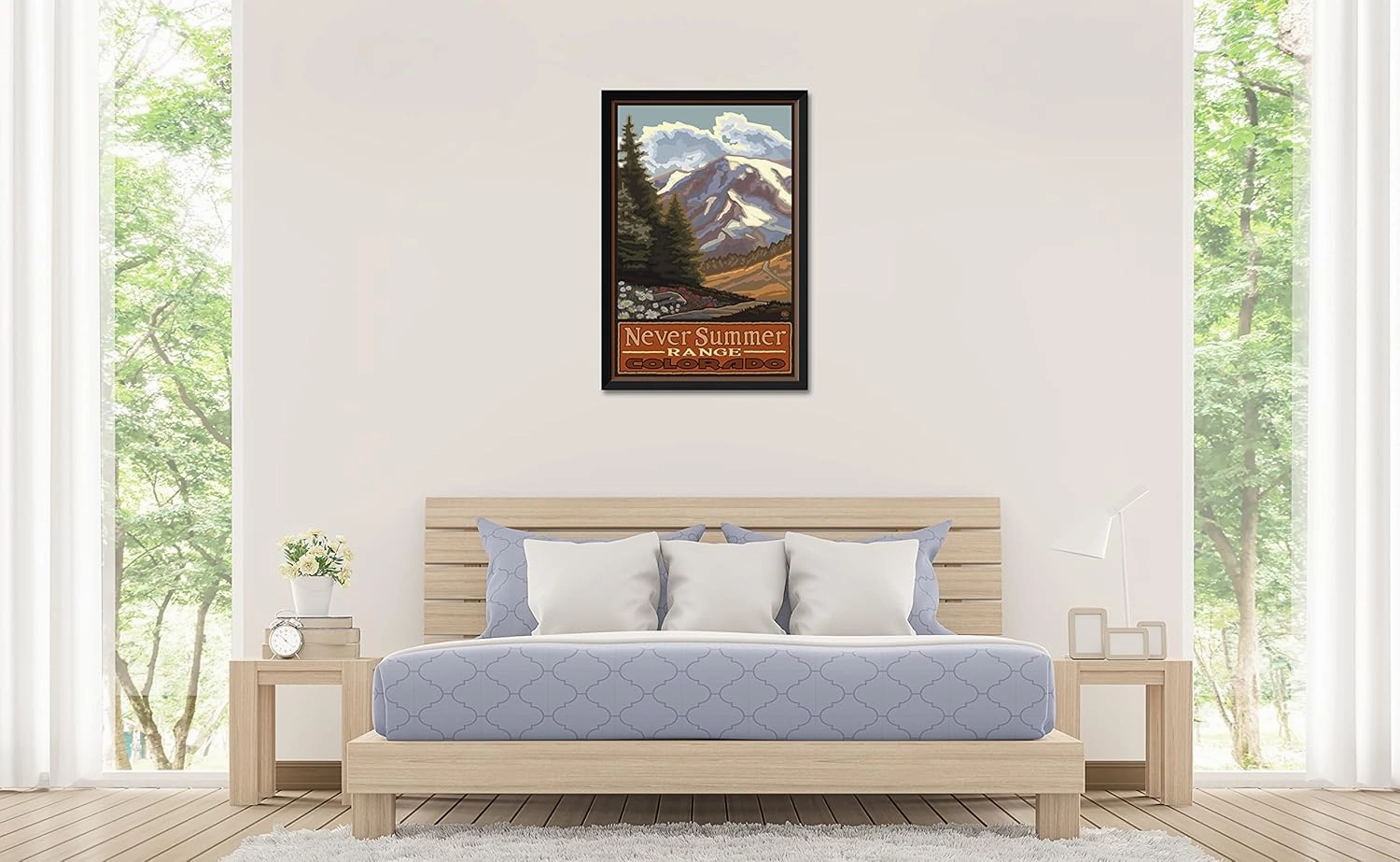 Never Summer Range Colorado Springtime Mountains Professionally Framed Art Print from Travel Artwork by Artist Paul A. Lanquist Framed Art Size: 26" x 38"
