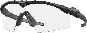 Oakley OO9146 Sunglasses Bundle: OO 9146 SI BALLISTIC M FRAME 3.0 914652 Black/Clear Policarbonate Standard and Large Red leash Accessory kit