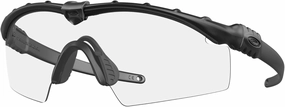 Oakley OO9146 Sunglasses Bundle: OO 9146 SI BALLISTIC M FRAME 3.0 914652 Black/Clear Policarbonate Standard and Small Black leash Accessory kit