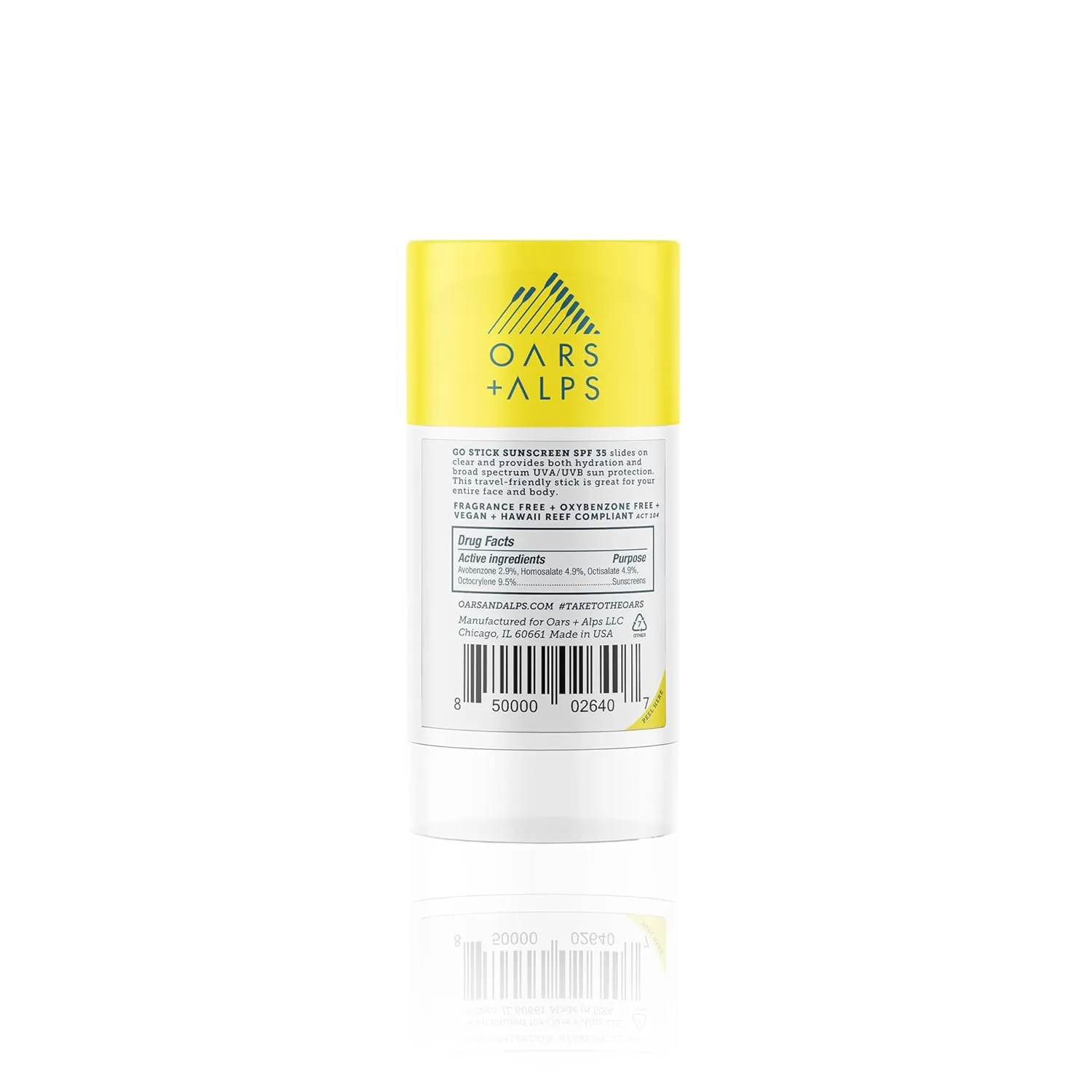 Oars   Alps Go Stick Clear SPF 35 Face Sunscreen, Skin Care Infused with Vitamin E and Antioxidants, Water and Sweat Resistant, TSA Friendly, 1.7 Oz, 1 Pack