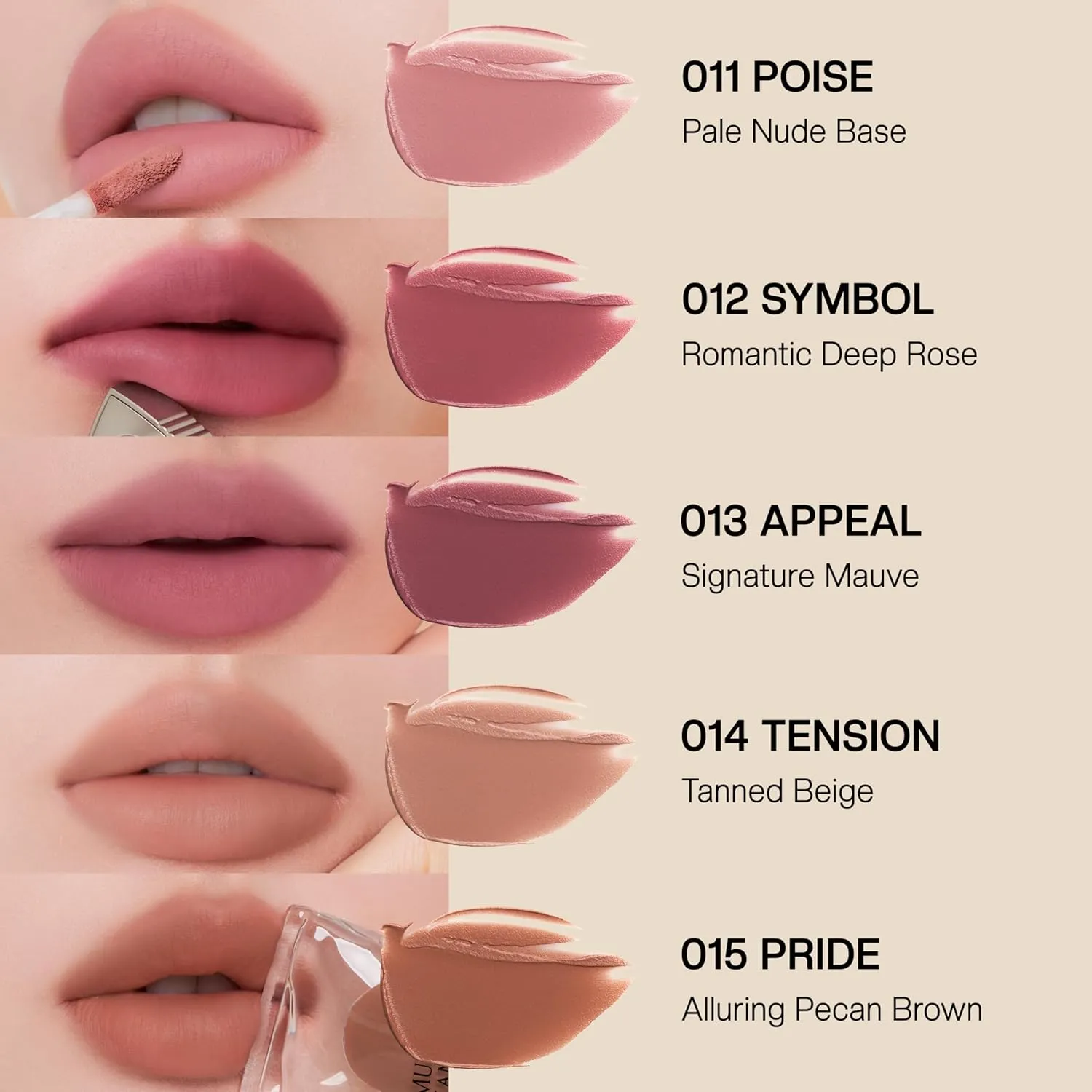 Objet Liquid Lip Stain (Unique Paint Tube Design) – Velvet Matte Tint, Long-Lasting Waterproof Lipstick, Hydrating Korean Makeup, Red & Rose Gloss, K-Beauty (11 POISE, 0.2 Fl oz)