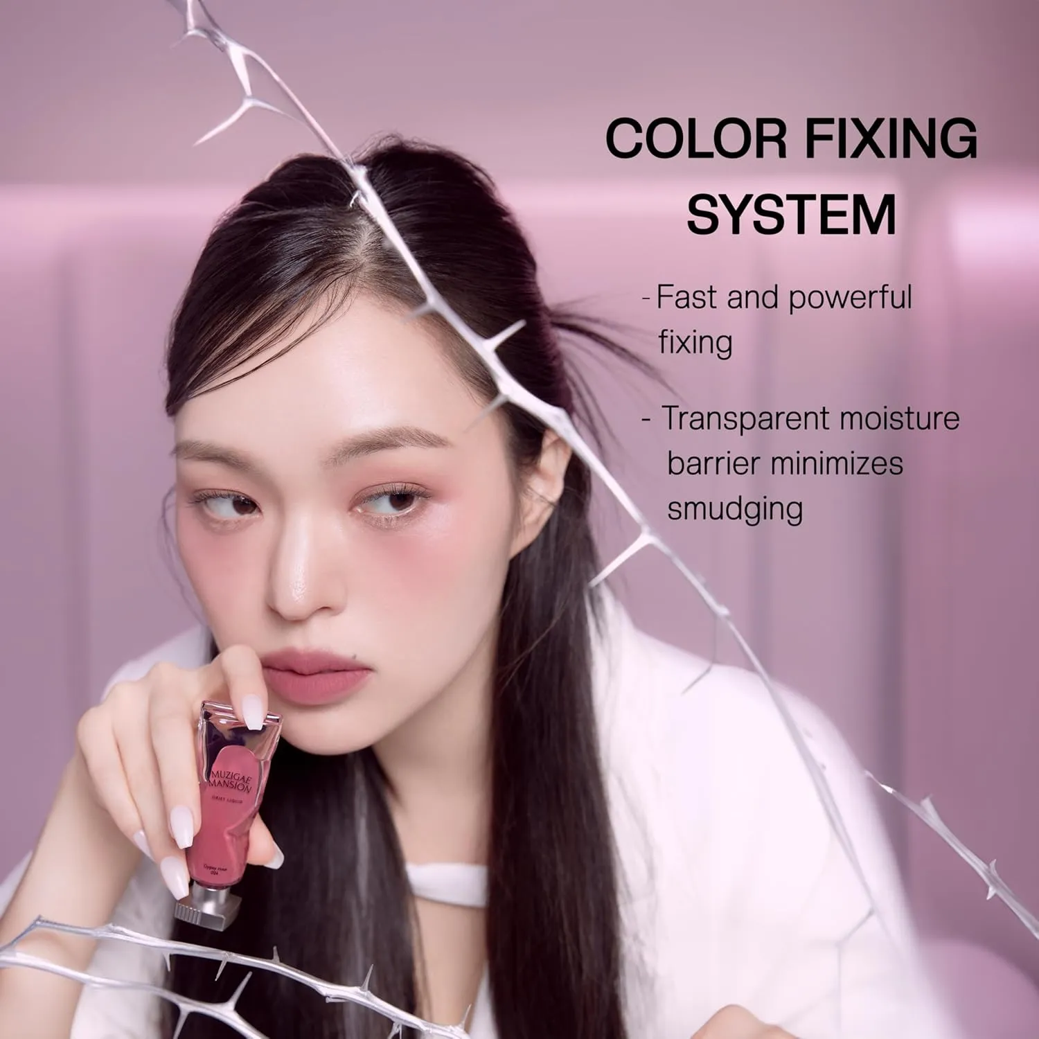 Objet Liquid Lip Stain (Unique Paint Tube Design) – Velvet Matte Tint, Long-Lasting Waterproof Lipstick, Hydrating Korean Makeup, Red & Rose Gloss, K-Beauty (11 POISE, 0.2 Fl oz)