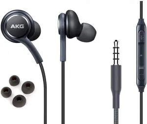 OEM Earbuds Stereo Headphones for Samsung Galaxy S10 S10e Plus Cable - Designed by AKG - with Microphone and Volume Buttons (Grey)