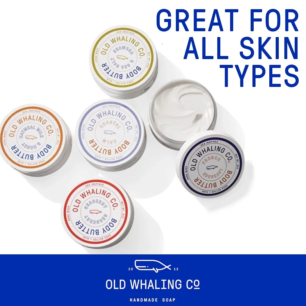 Old Whaling Co French Lavender Body Butter 2 Pack – Nourishing Cream with Shea Butter, Aloe and Sunflower Oil – Relaxing Lavender Scent, 8oz Jars, Set of 2