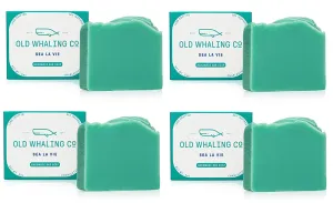 Old Whaling Co Sea la Vie Handmade Bar Soap 4 Pack – Face, Hand and Body Wash - Moisturizing Olive Oil Bath Soap – Rose, Apple and Jasmine Scent, 5 oz Each