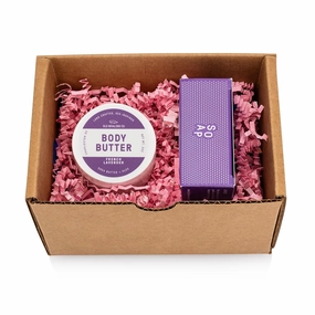 Old Whaling Co – 2 Piece Gift Set | Bar Soap and Travel Size Body Butter | Cleanse and Moisturize Hands, Body | Gentle Hydration for Skin | Handmade (French Lavender)