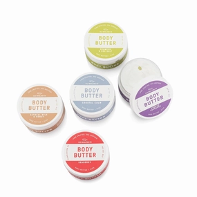Old Whaling Co Five Body Butter Set – Soothing Cream with Shea Butter, Aloe and Sunflower Oil – Handmade Bath and Body Products - 8oz Jars, Set of 5