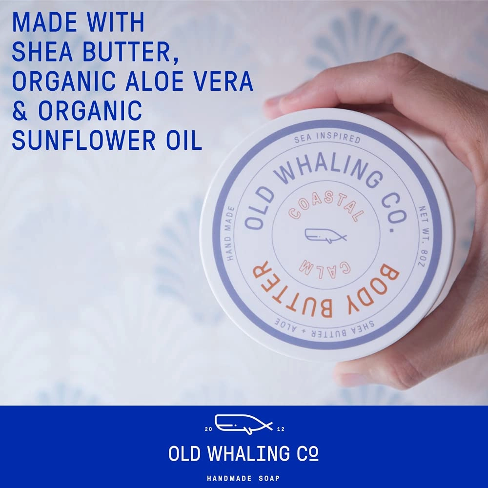 Old Whaling Co Sea la Vie Body Butter 2 Pack – Soothing Cream with Shea Butter, Aloe and Sunflower Oil – Rose, Apple and Jasmine Scent, 8 oz Jars, Set of 2