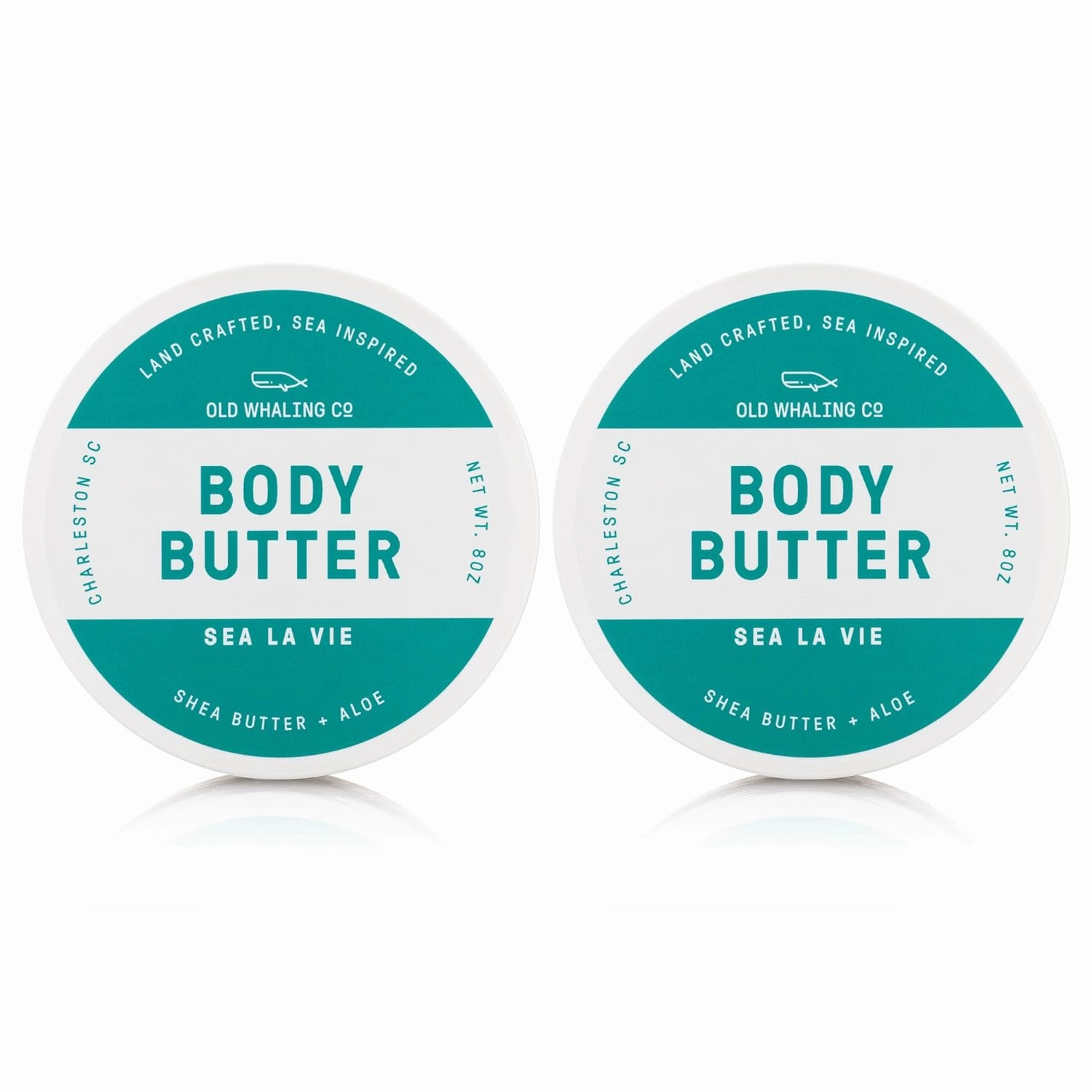 Old Whaling Co Sea la Vie Body Butter 2 Pack – Soothing Cream with Shea Butter, Aloe and Sunflower Oil – Rose, Apple and Jasmine Scent, 8 oz Jars, Set of 2