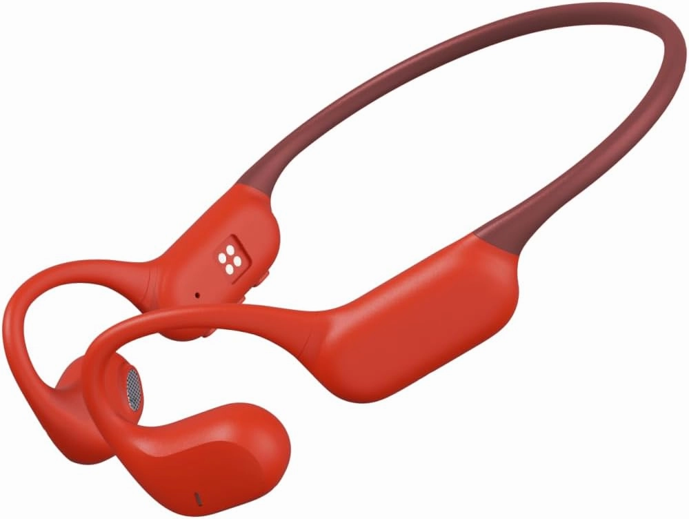 Open-Ear Air Conduction Headphones, 16GB MP3 Built-in, Bluetooth 5.4 Wireless Sports Headset, HD Clear Calls, 26g Ultra-Light, 15H Playtime, IPX5 Sweatproof for Running, Jogging,Red