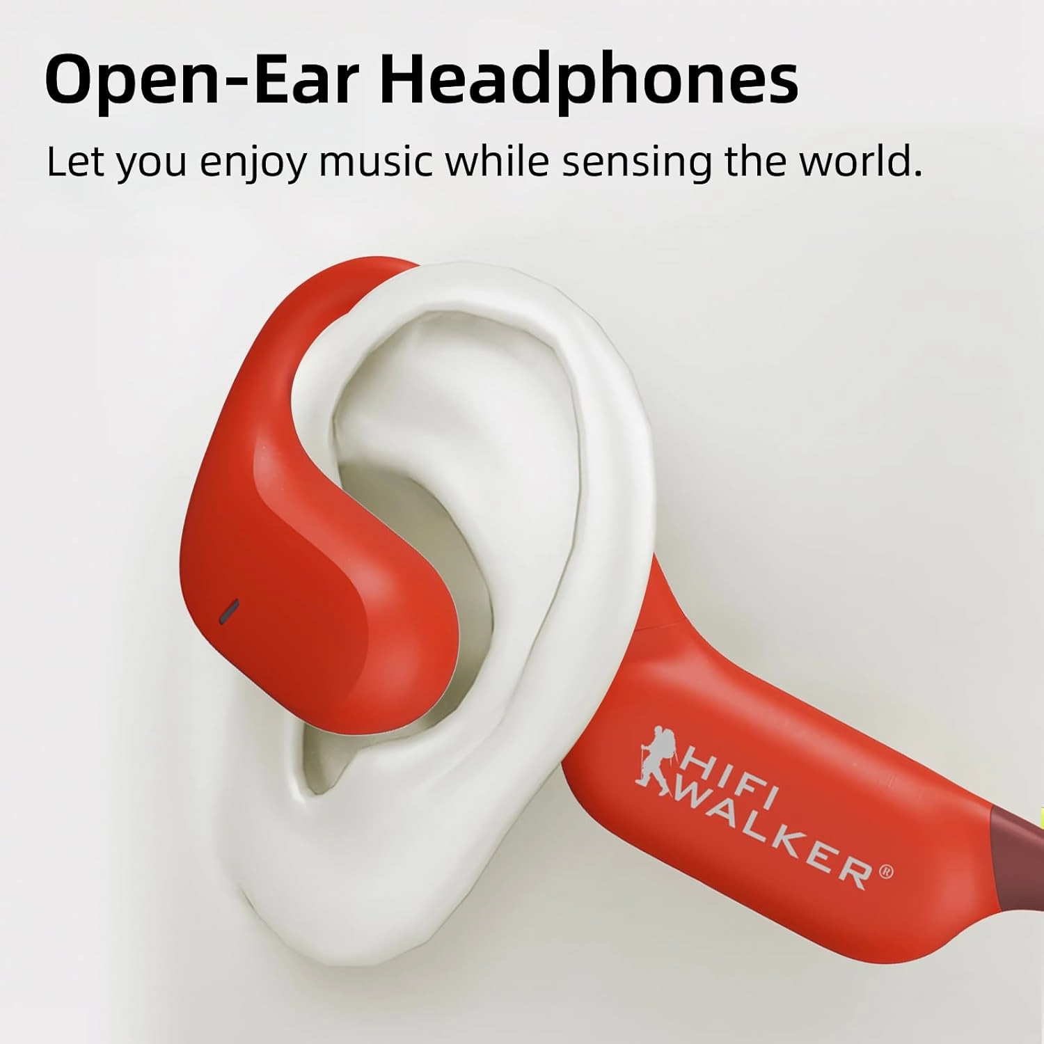 Open-Ear Air Conduction Headphones, 16GB MP3 Built-in, Bluetooth 5.4 Wireless Sports Headset, HD Clear Calls, 26g Ultra-Light, 15H Playtime, IPX5 Sweatproof for Running, Jogging,Red