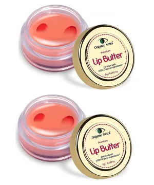 Organic Netra® Premium Lip Butter with Rose Petals – 100% Chemical Free, Natural Lip Cream Made from Certified Organic Shea Butter, Cocoa Butter, & Almond Oil for Dry & Chapped Lips & Lip Lightening, Vegan-8 gm(Pack of 2)