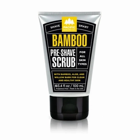 Pacific Shaving Company Bamboo Pre-Shave Scrub - Exfoliating Face Scrub & Cleanser - Daily Face Wash for Men with Aloe Vera & Willow Bark Extract - Soothes Moisturizes & Controls Blemishes (3 Oz)