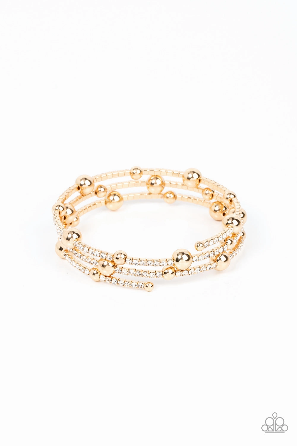 Paparazzi Spontaneous Shimmer - Gold Coil Bracelet