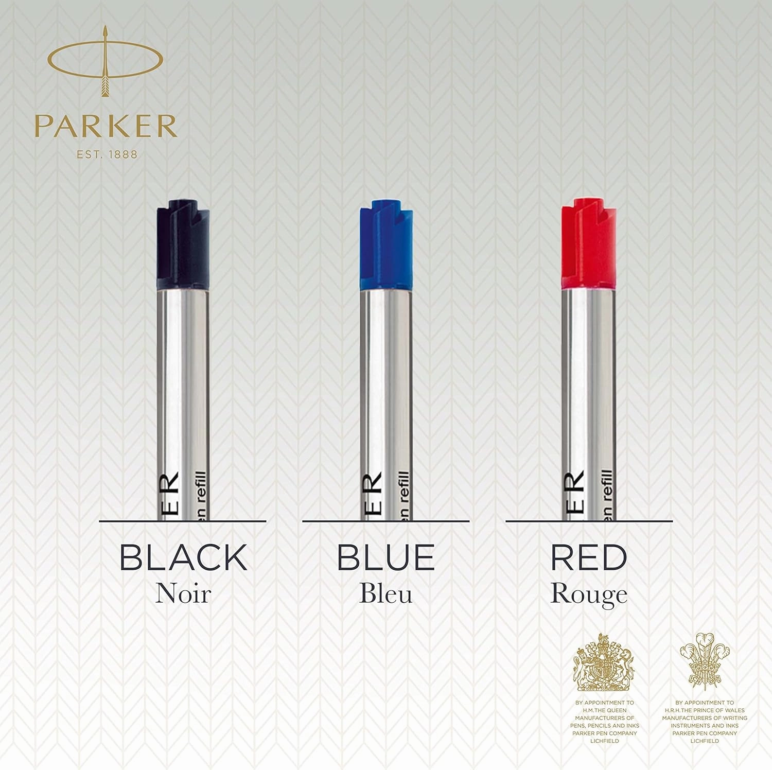 Parker Quinkflow Authentic Black Ink Refills Medium Point for Ballpoint Pens 10 Count