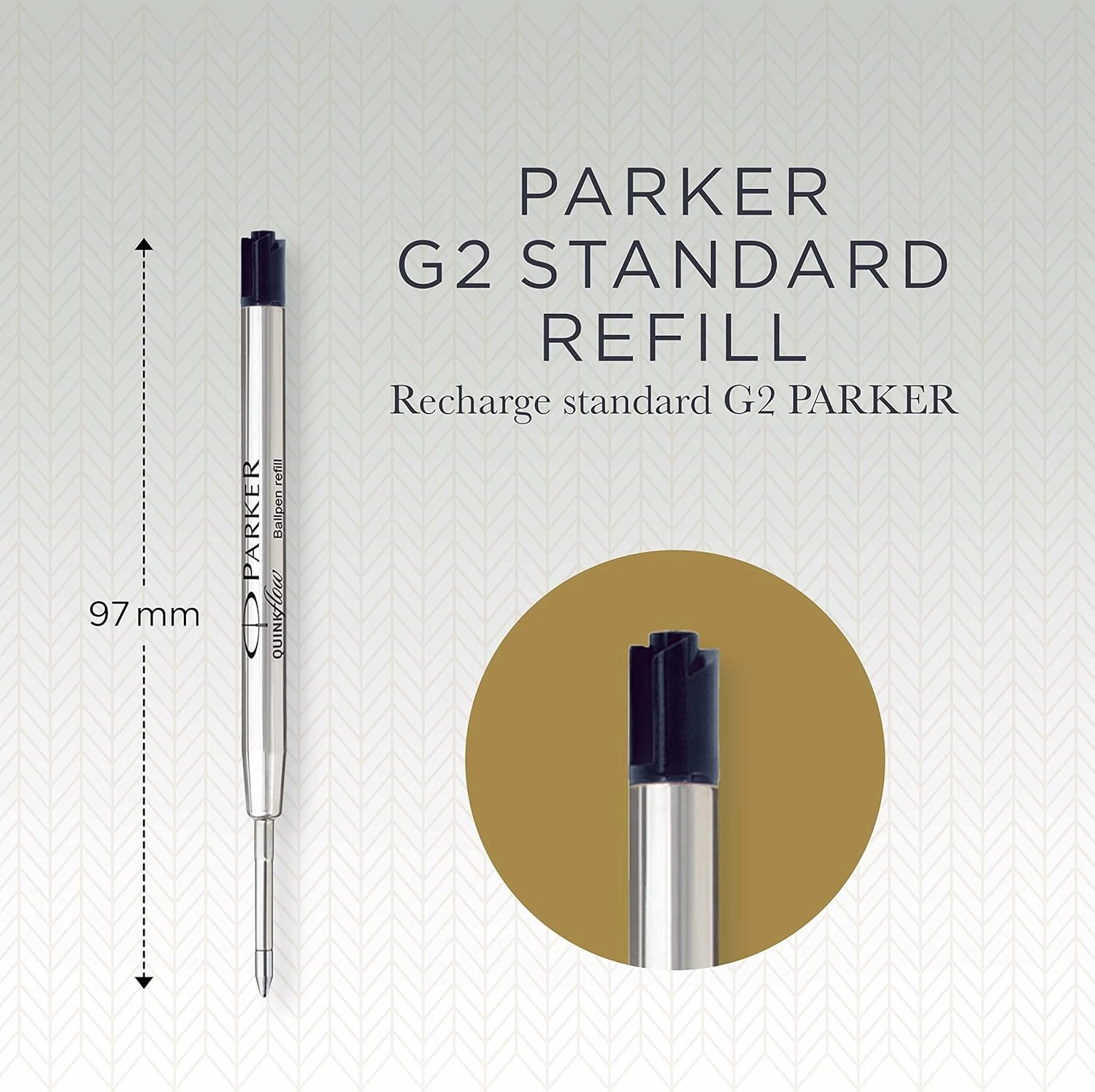 Parker Quinkflow Authentic Black Ink Refills Medium Point for Ballpoint Pens 10 Count