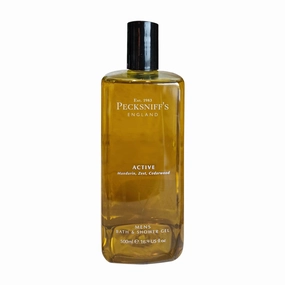 Pecksniff's Men's Luxurious Moisturizing Bath & Shower Gel | Luxury Shower with Zesty Citrus Fougere Aroma | Body Wash Men | Invigorating Active Scent, 500ml