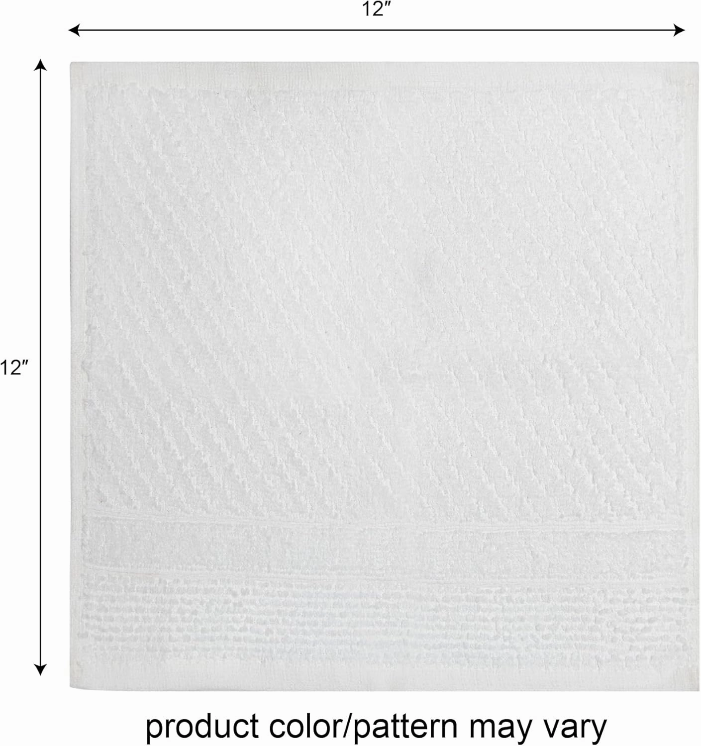 PH Pleasant Home Diagonal Wash Cloths Set - 12 Pack (12” x 12”) – 509 GSM - 100% Ring Spun Cotton Wash Cloth - Super Soft and Highly Absorbent Face Towels (Light Grey, White & Pink)