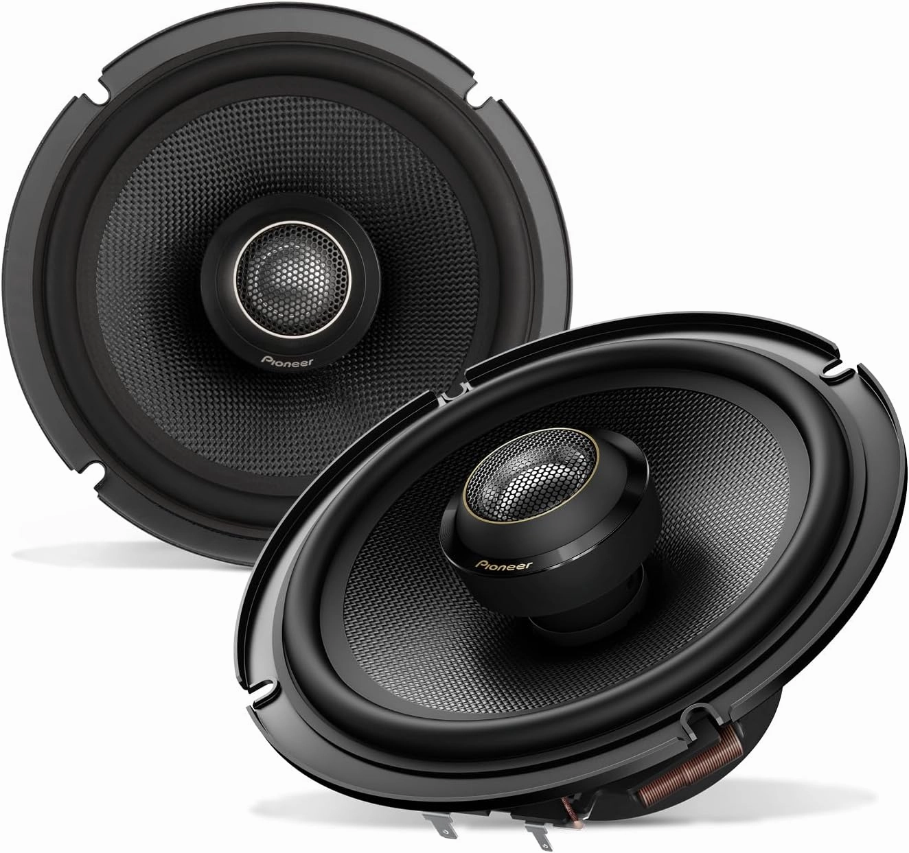 Pioneer TS-Z65F, 2-Way Coaxial Car Audio Speakers, Full Range, Open & Smooth Sound Quality, Easy Installation and Enhanced Bass Response, Black 6.5” Round Speakers