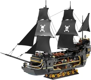 Pirate Ship Set Large Luxury Black Pirate Ship Mini Building Blocks Set（2900PCS） Building Set Model Toys Gifts for Kid and Adult，Interesting Gifts for MOC Pirate Ship Enthusiasts