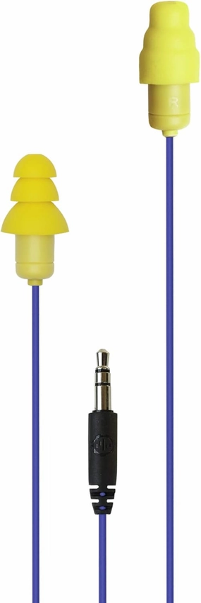 Plugfones Guardian in-Ear Earplug Earbud Hybrid - Noise Reduction in-Ear Headphones(Blue & Yellow)
