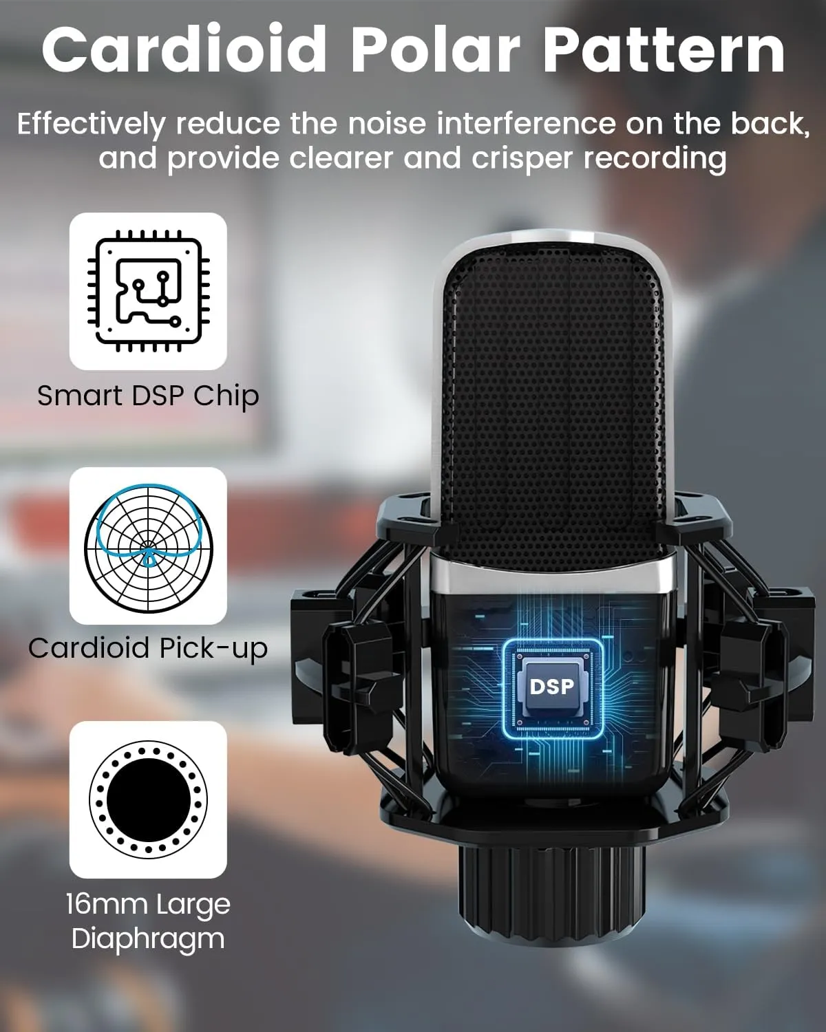 Podcast Equipment Bundle, All-in-One Audio Interface with Studio Condenser Microphone Perfect for Podcasting, Recording, Singing, Streaming and Gaming, PC, Smartphone, YouTube, TikTok (V8)