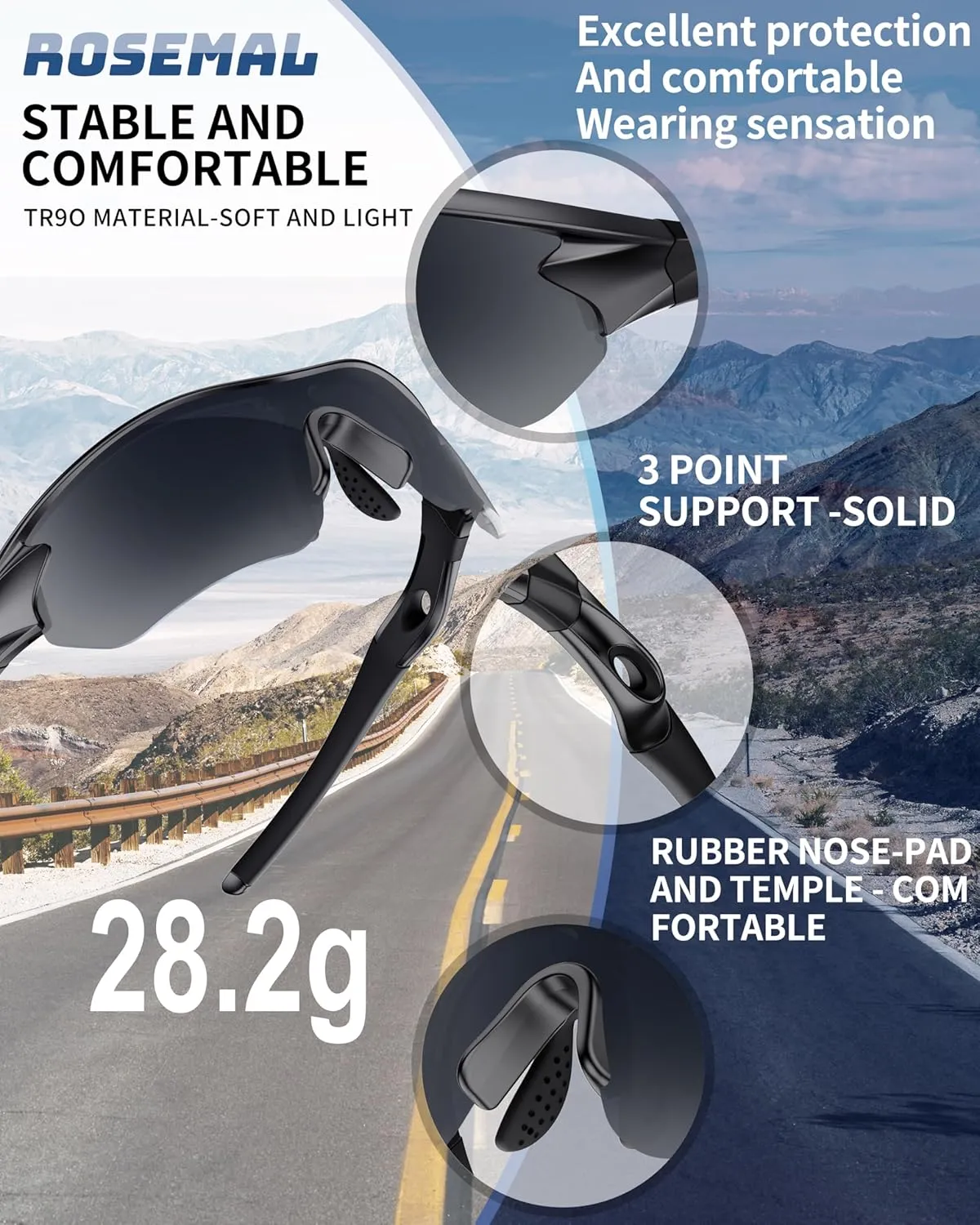 Polarized Sports Sunglasses for Men Women Youth Baseball Running Fishing Tennis Golf Cycling Driving Motor TAC UV400 TR90