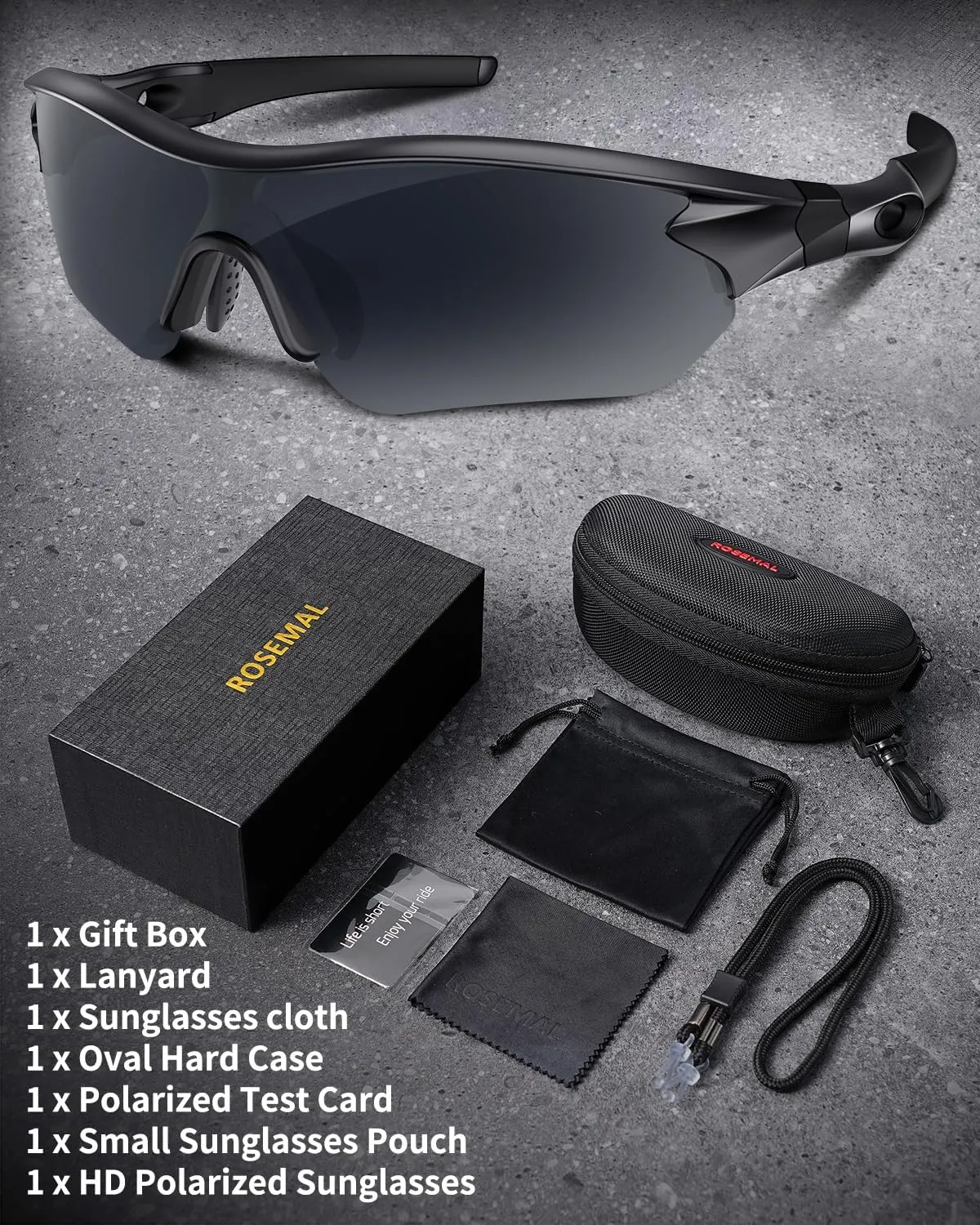 Polarized Sports Sunglasses for Men Women Youth Baseball Running Fishing Tennis Golf Cycling Driving Motor TAC UV400 TR90