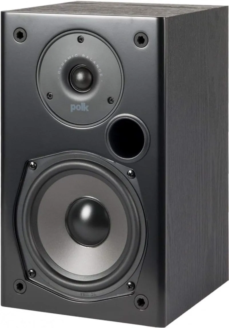 Polk Audio T15 Home Theater and Stereo Bookshelf Speakers – Deep Bass Response, Dolby and DTS Surround, Wall-Mountable, Pair, Black