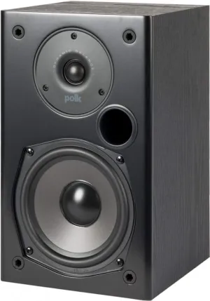 Polk Audio T15 Home Theater and Stereo Bookshelf Speakers – Deep Bass Response, Dolby and DTS Surround, Wall-Mountable, Pair, Black